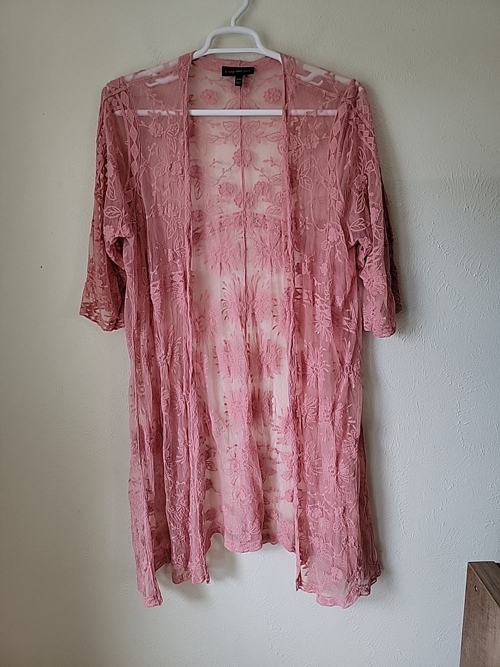 Lane Bryant Lace Kimono Robe Coverup - Dusty Pink